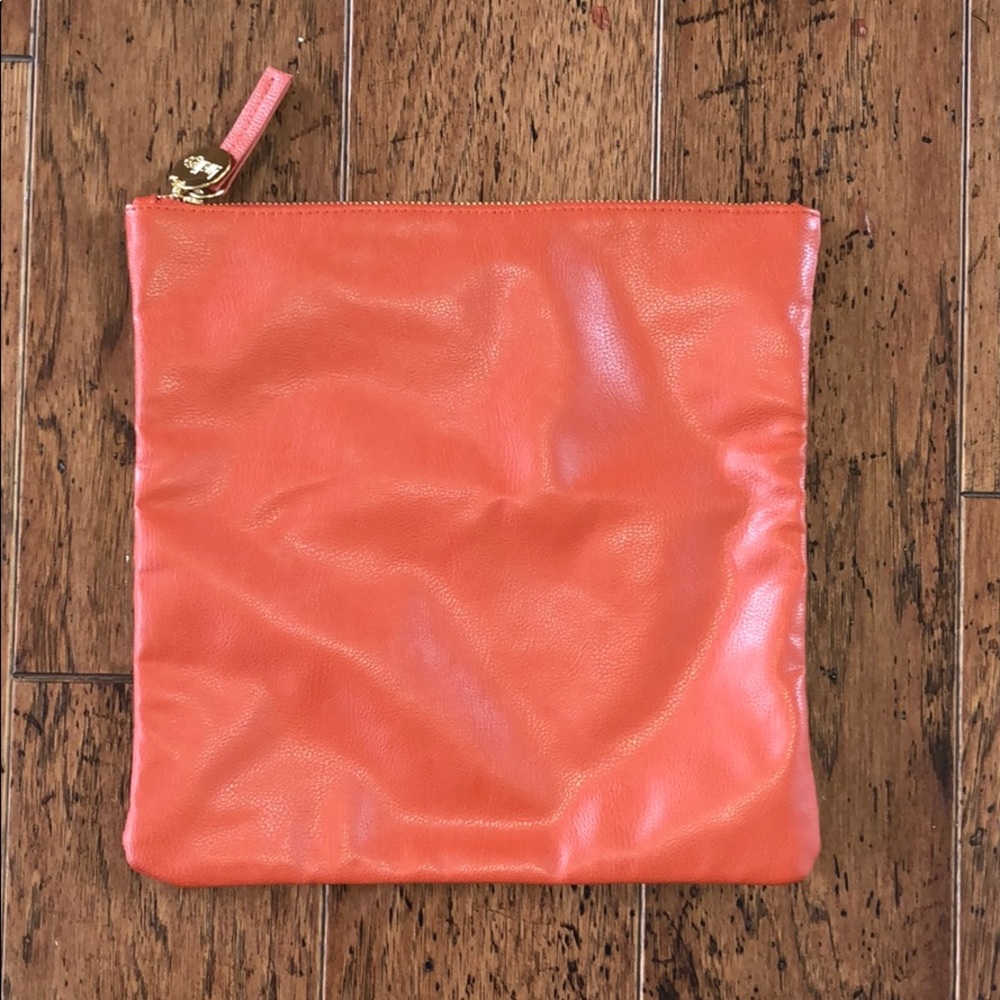 INDIGO LEATHER ZIP POUCH